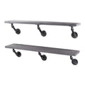 RESTORE Riverstone Grey 36 in. Shelves with Angled Brackets by Pipe Decor