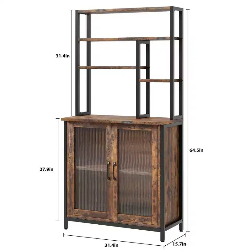 64.5 Mobiletto con supporto per microonde a 5 ripiani, grande scaffale per forni a microonde, stazione per caffè