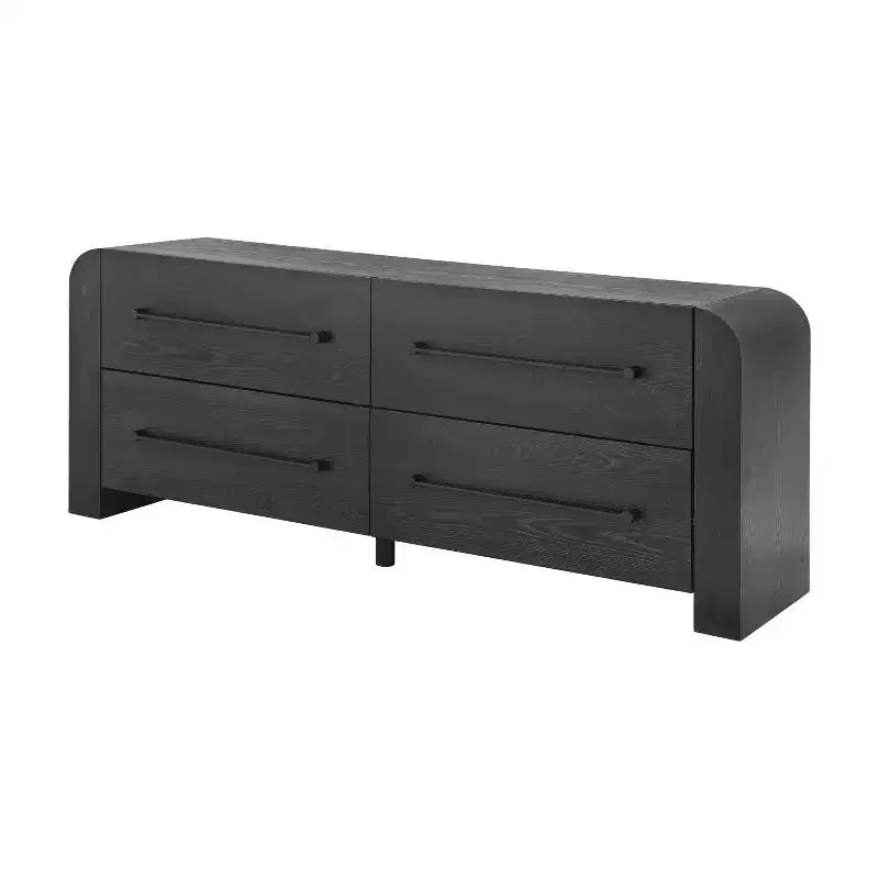 Cassettiera moderna da 63" a 4 cassetti, mobile contenitore per camera da letto