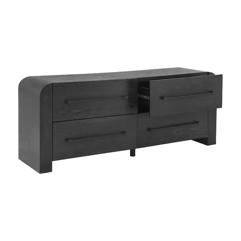 Cassettiera moderna da 63" a 4 cassetti, mobile contenitore per camera da letto