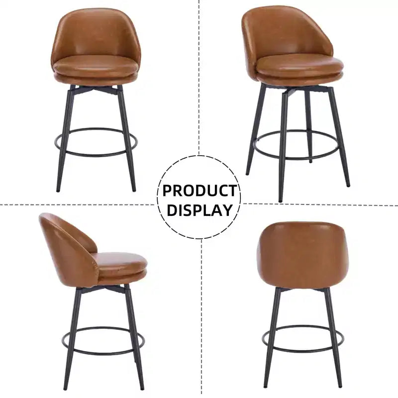 Sgabelli da bancone girevoli da 26" Set da 2 in pelle PU con schienale per isola da cucina o bar