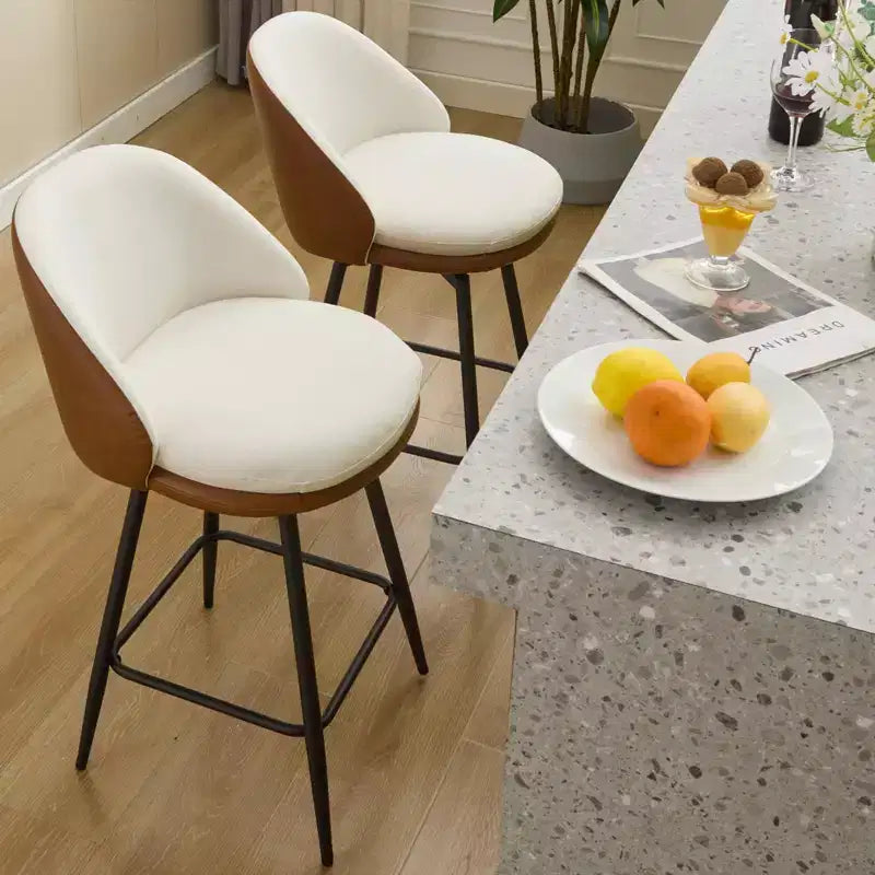 Sgabelli da bancone girevoli da 26" Set da 2 in pelle PU con schienale per isola da cucina o bar