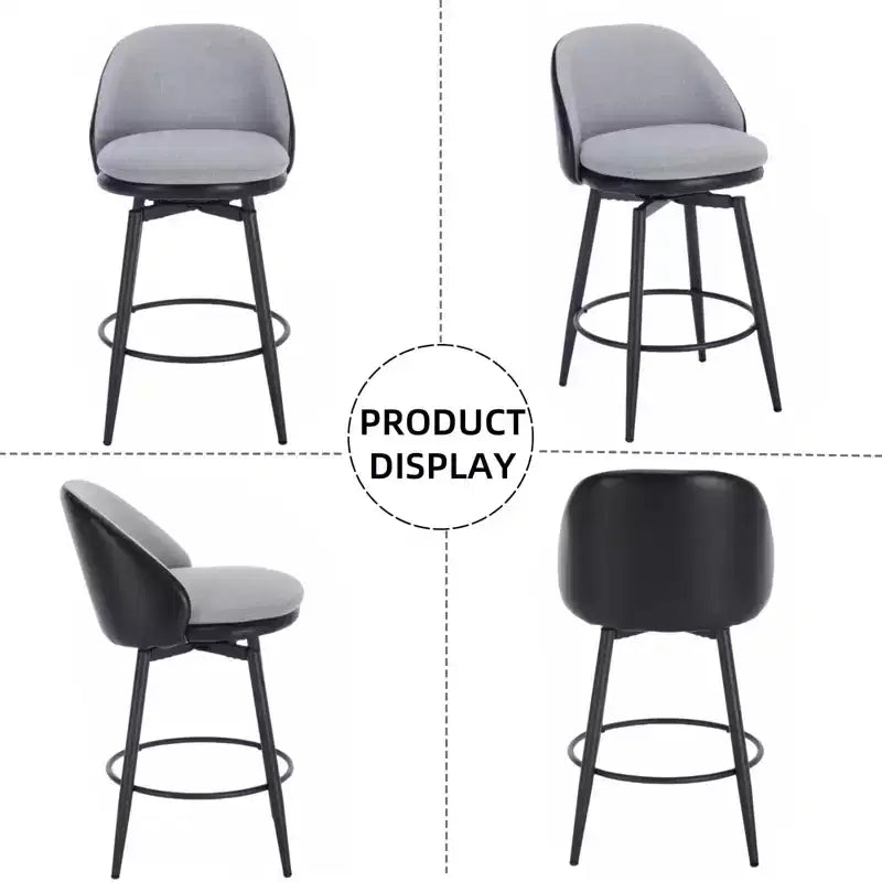 Sgabelli da bancone girevoli da 26" Set da 2 in pelle PU con schienale per isola da cucina o bar