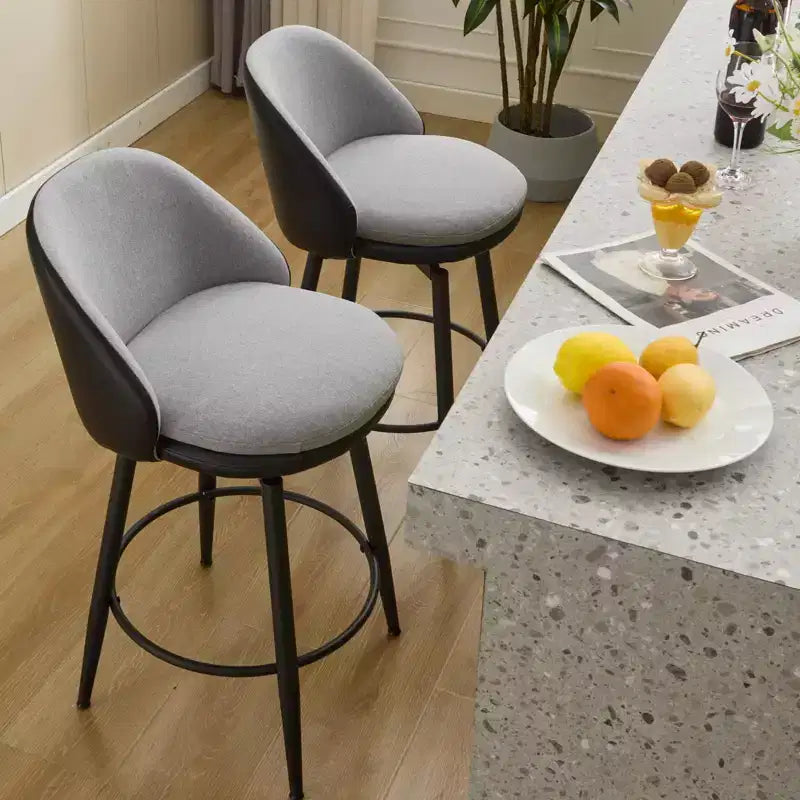 Sgabelli da bancone girevoli da 26" Set da 2 in pelle PU con schienale per isola da cucina o bar