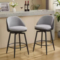 TruAIR 26 Bar Stools Set of 2 - Modern Swivel Counter Stools with Back & PU Leather for Kitchen Island