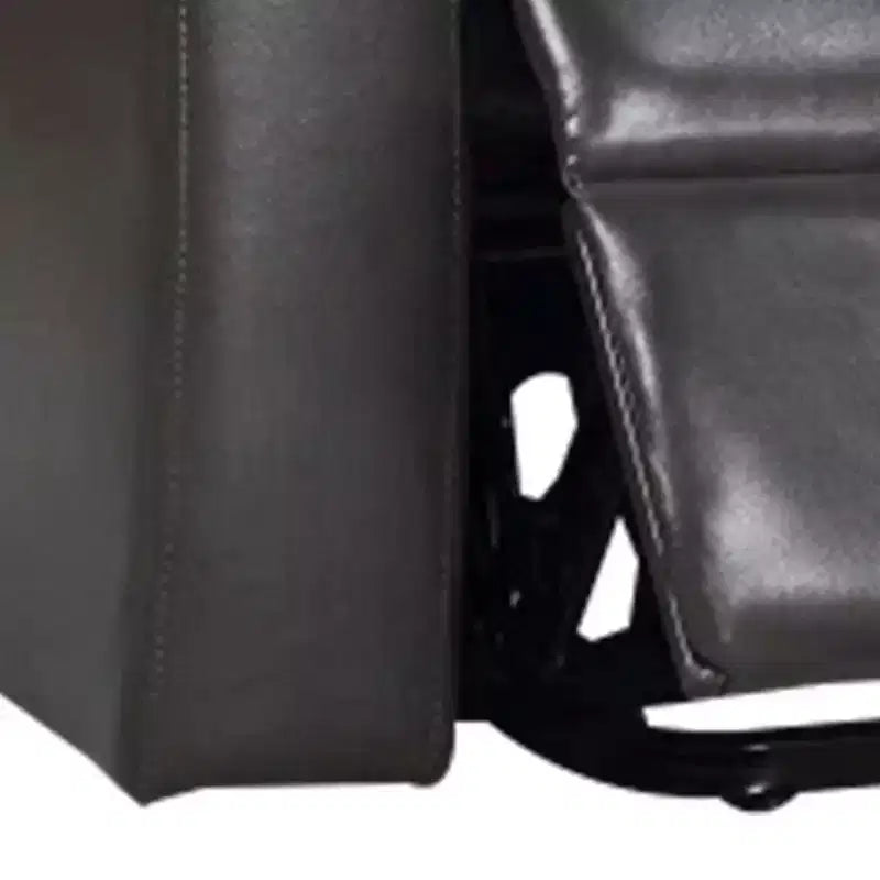 Poltrona reclinabile elettrica 37" con portabicchieri in similpelle grigia per soggiorno