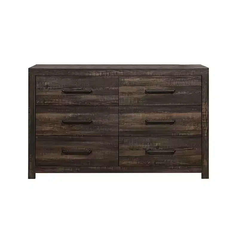 HomeStock 20 in.H Iron Horizontal Dressers with 6 - Drawers in Brown Finish