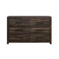 HomeStock 20 in.H Iron Horizontal Dressers with 6 - Drawers in Brown Finish
