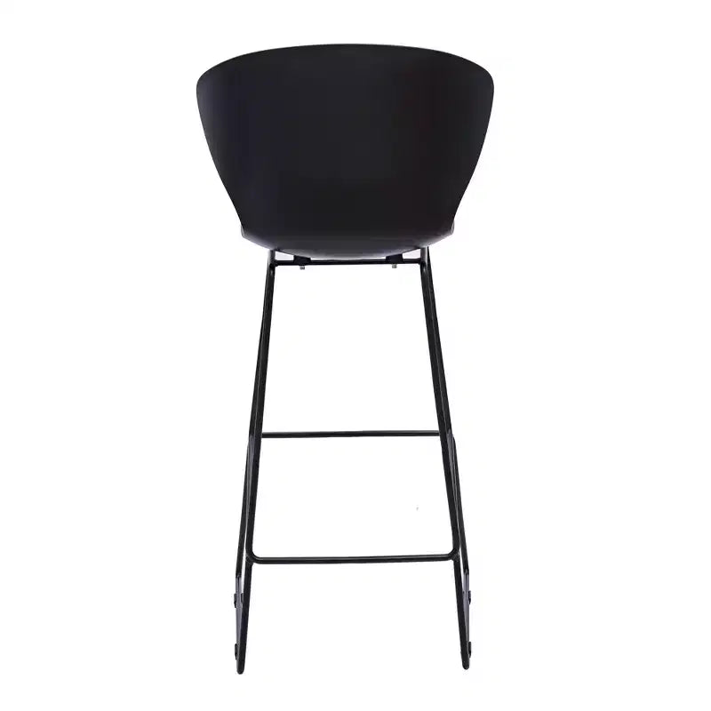 Set di 2 sedie da bar da 76 cm con schienale basso in plastica resistente e metallo nero