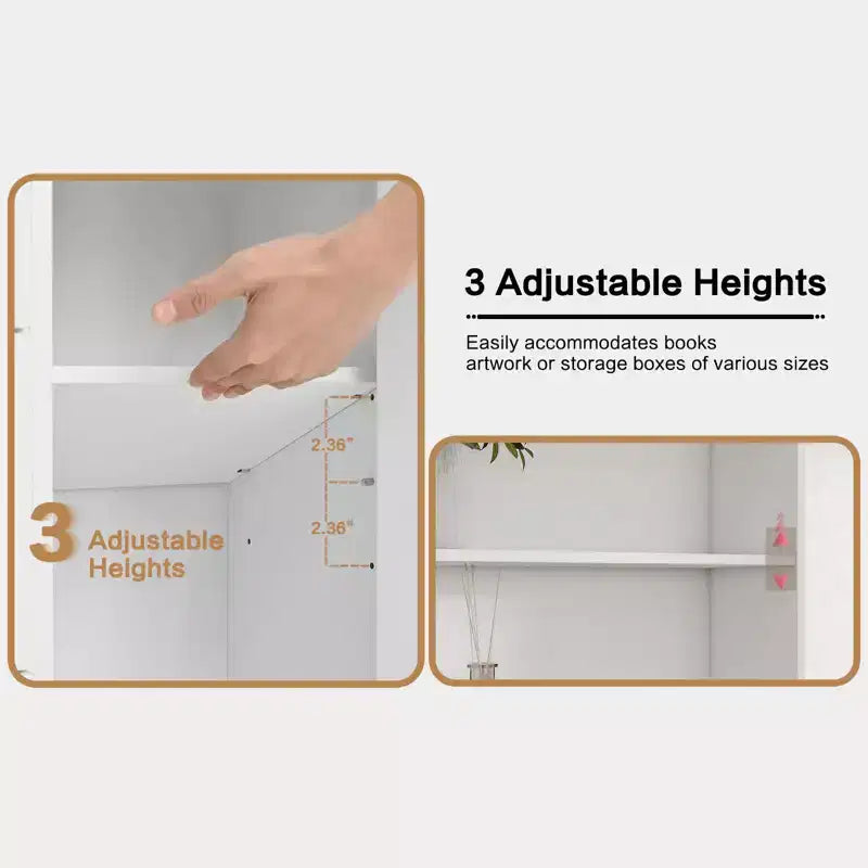 Libreria a 6 ripiani con anta e 3 cassetti, scaffale alto 180 cm con 3 ripiani aperti, libreria in legno con armadietto contenitore per casa, ufficio, soggiorno