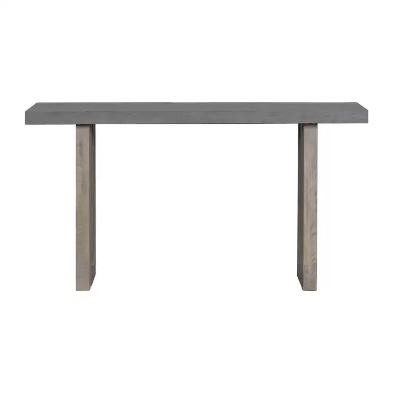 Console Minimalista Impiallacciatura Rovere Tavolo Spesso Gambe in Metallo Salotto Ingresso