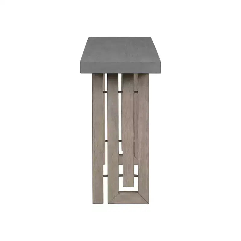 Console Minimalista Impiallacciatura Rovere Tavolo Spesso Gambe in Metallo Salotto Ingresso