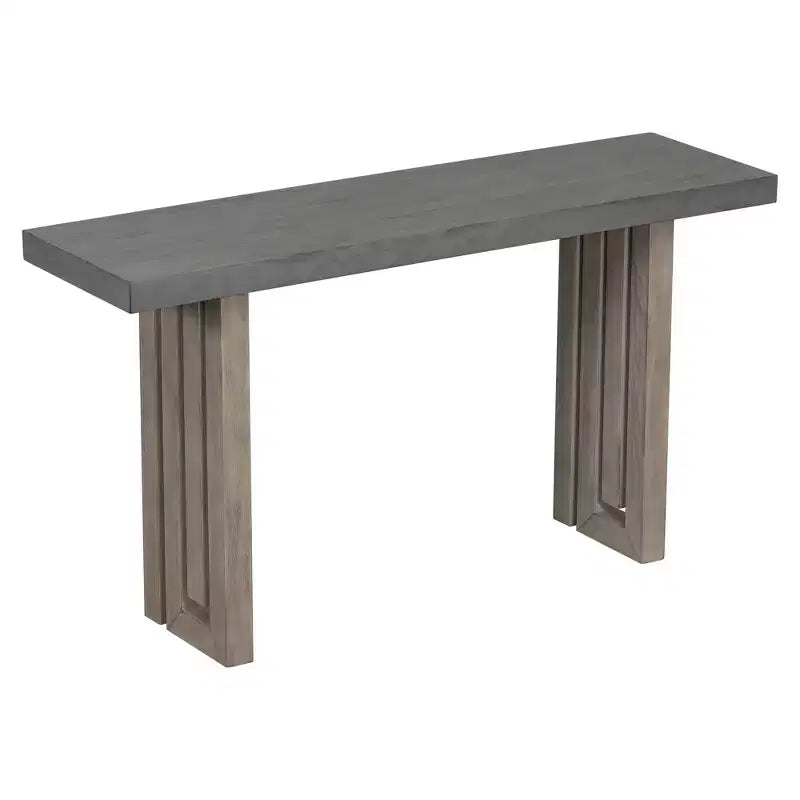Console Minimalista Impiallacciatura Rovere Tavolo Spesso Gambe in Metallo Salotto Ingresso