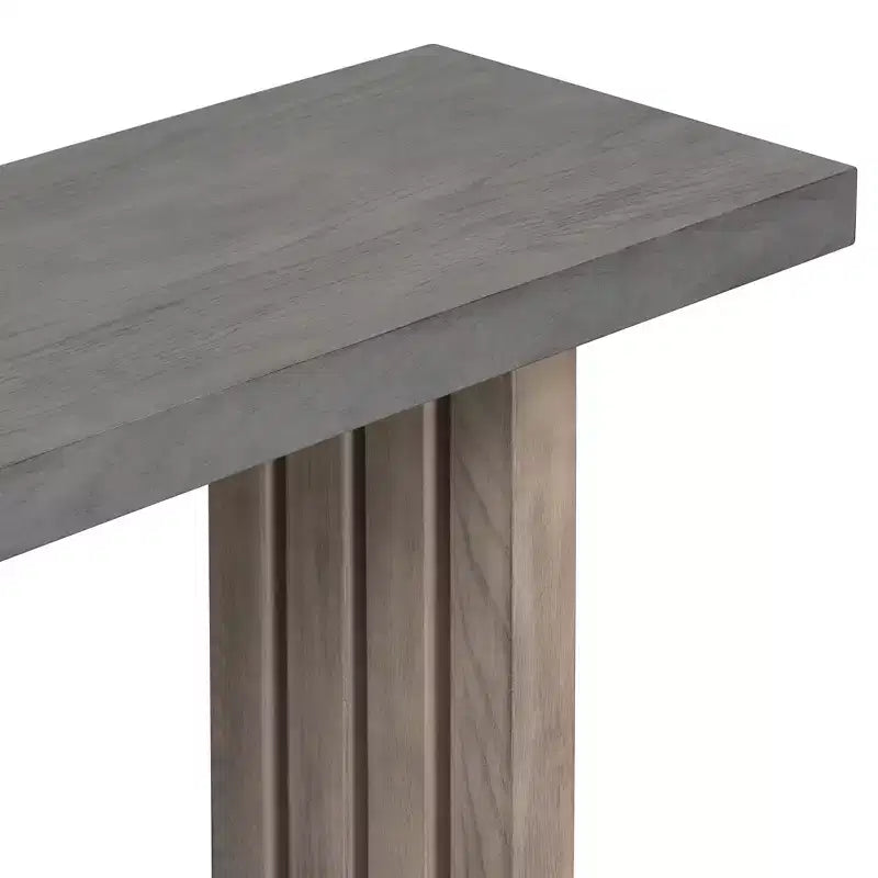 Console Minimalista Impiallacciatura Rovere Tavolo Spesso Gambe in Metallo Salotto Ingresso