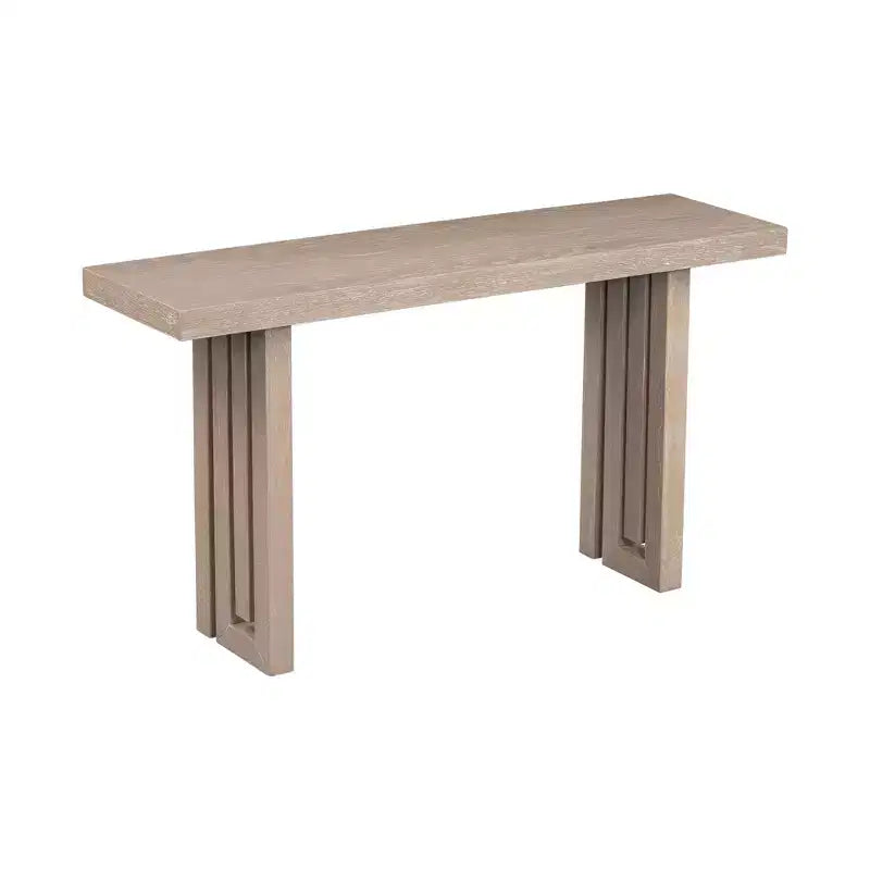 Console Minimalista Impiallacciatura Rovere Tavolo Spesso Gambe in Metallo Salotto Ingresso