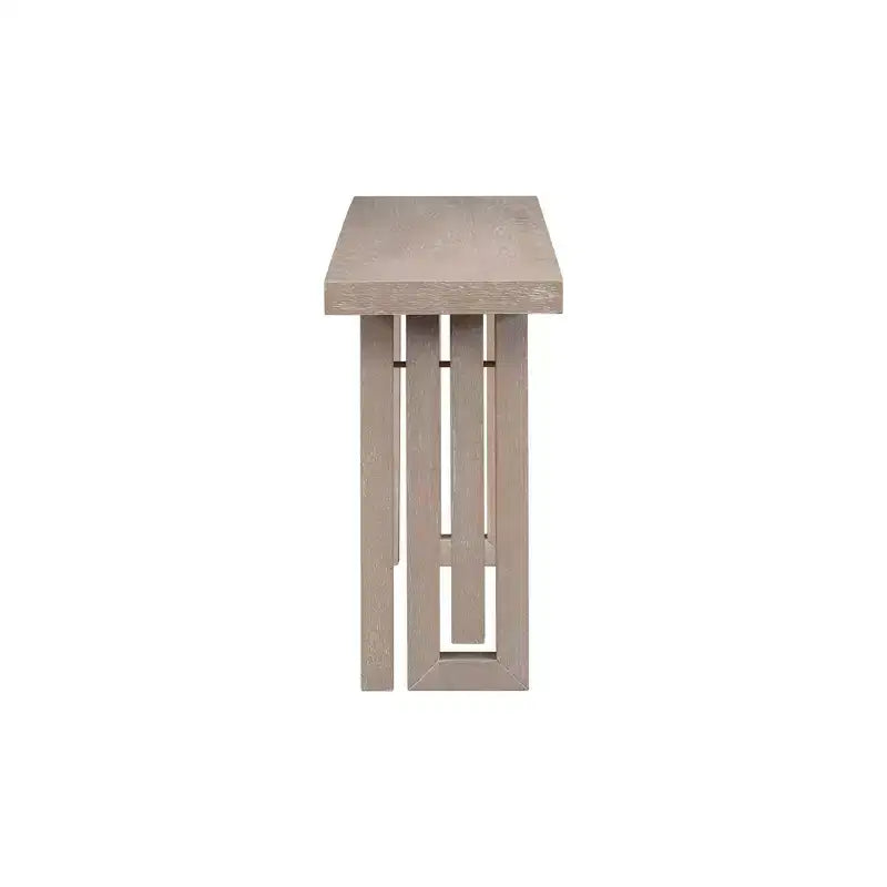 Console Minimalista Impiallacciatura Rovere Tavolo Spesso Gambe in Metallo Salotto Ingresso