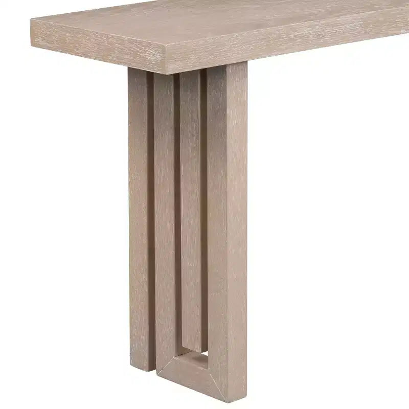 Console Minimalista Impiallacciatura Rovere Tavolo Spesso Gambe in Metallo Salotto Ingresso