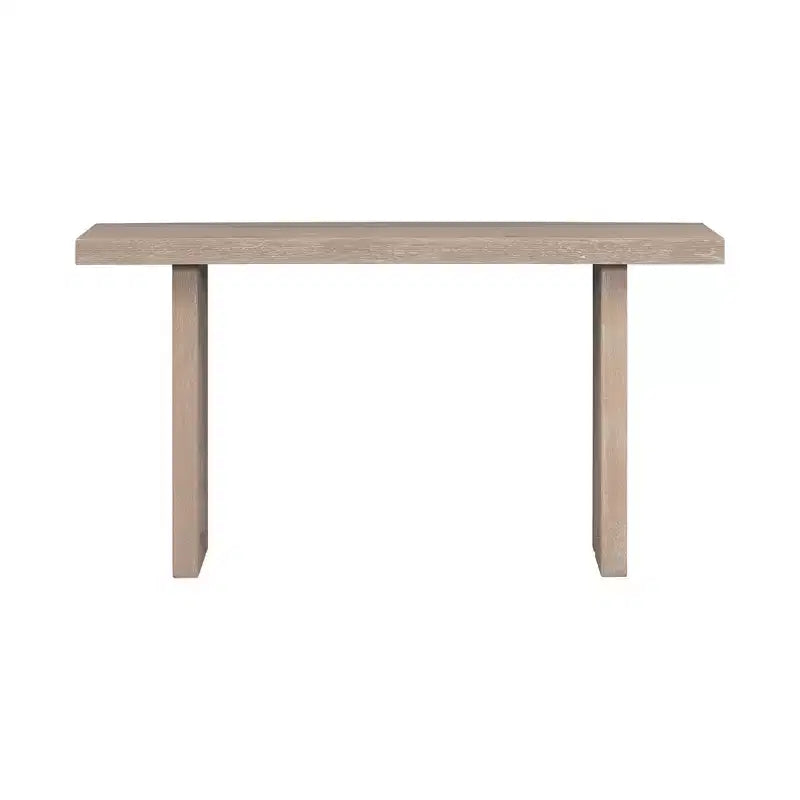 Console Minimalista Impiallacciatura Rovere Tavolo Spesso Gambe in Metallo Salotto Ingresso