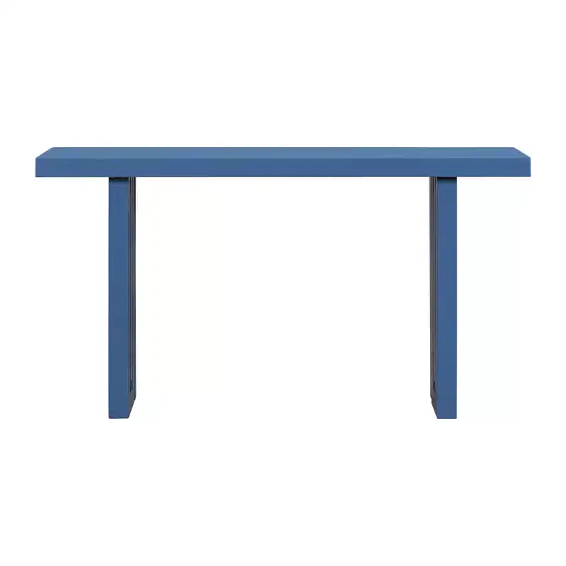 Console Minimalista Impiallacciatura Rovere Tavolo Spesso Gambe in Metallo Salotto Ingresso