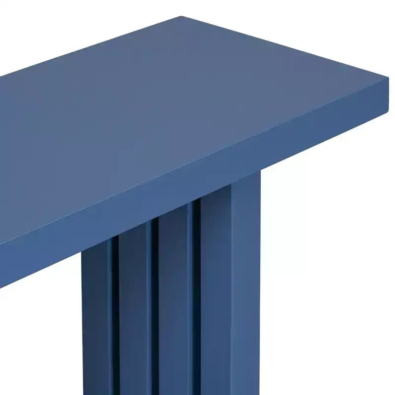 Console Minimalista Impiallacciatura Rovere Tavolo Spesso Gambe in Metallo Salotto Ingresso