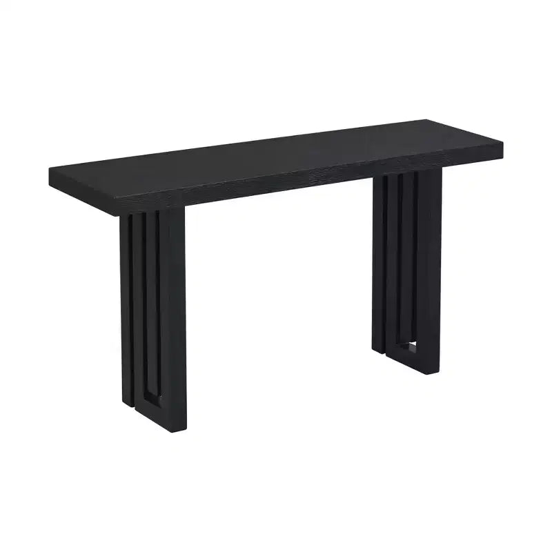 Console Minimalista Impiallacciatura Rovere Tavolo Spesso Gambe in Metallo Salotto Ingresso