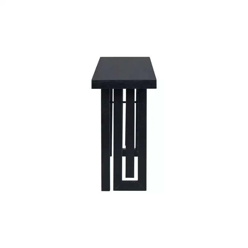 Console Minimalista Impiallacciatura Rovere Tavolo Spesso Gambe in Metallo Salotto Ingresso