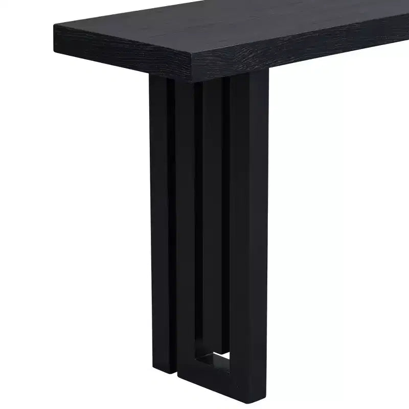 Console Minimalista Impiallacciatura Rovere Tavolo Spesso Gambe in Metallo Salotto Ingresso