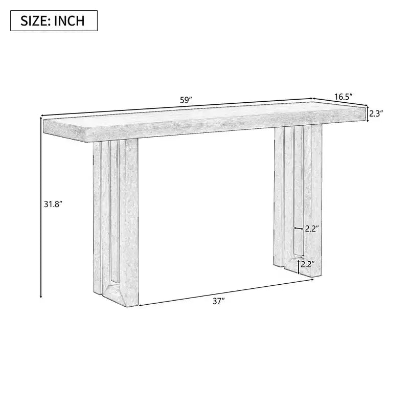 Console Minimalista Impiallacciatura Rovere Tavolo Spesso Gambe in Metallo Salotto Ingresso