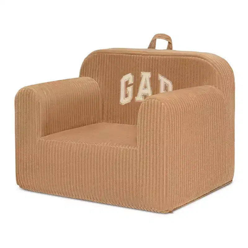 Poltroncina per bambini in velluto a costine beige, sfoderabile, lavabile, per bambini piccoli