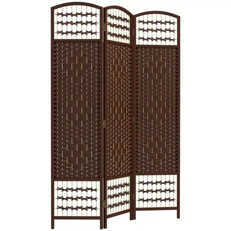 3 Panel Folding Room Divider Portable Privacy Screen Wave Fiber Room Partition for Home Office