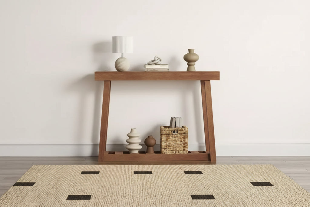 Galano Wood Console Table with Bottom Shelf 43 W x 12 D x 32 H