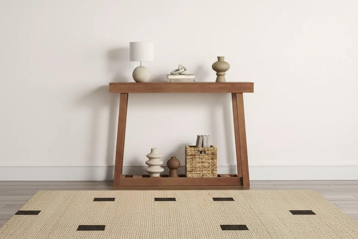 Galano Wood Console Table with Bottom Shelf 43 W x 12 D x 32 H
