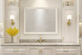 MAYEERTY 28.74 Wall Mounted Bathroom Storage Cabinet with Mirror Door 6 Open Shelves, Modern Bathroom Wall Cabinet Beige