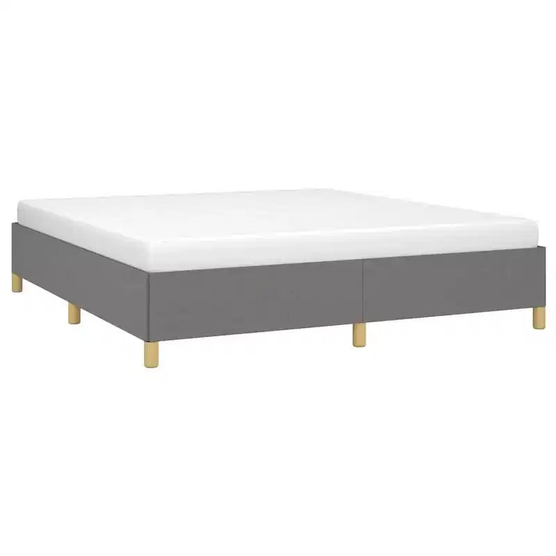Struttura letto Grigio scuro Tessuto poliestere, compensato, legno ingegnerizzato King