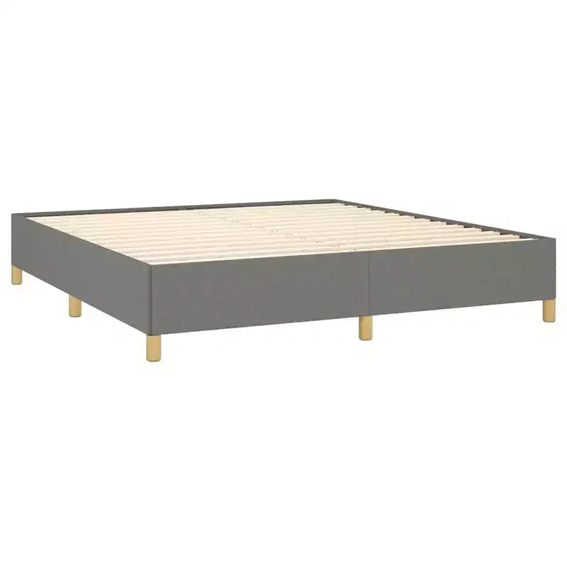 Struttura letto Grigio scuro Tessuto poliestere, compensato, legno ingegnerizzato King