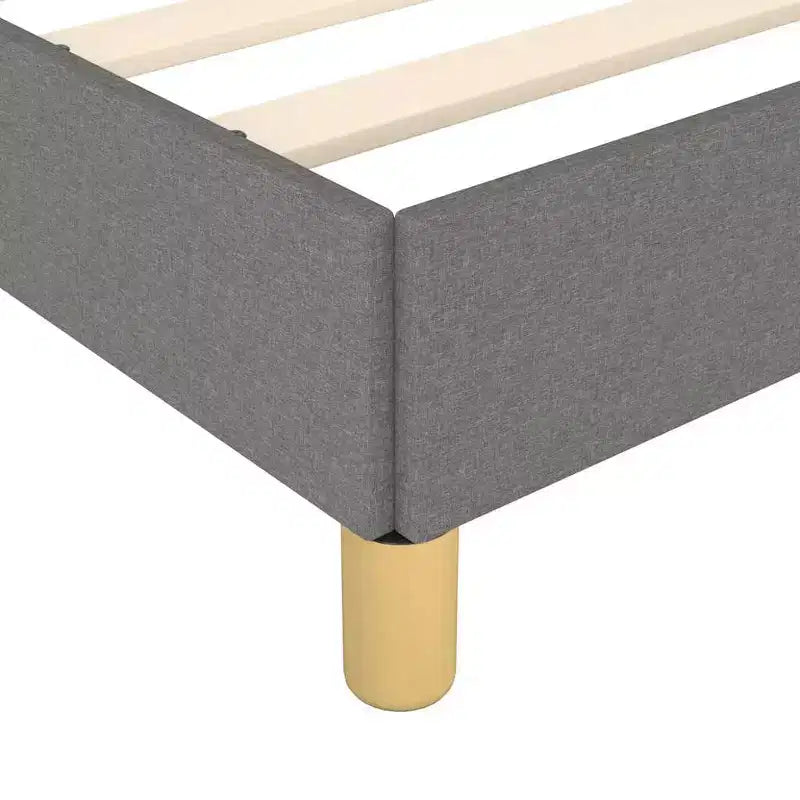 Struttura letto Grigio scuro Tessuto poliestere, compensato, legno ingegnerizzato King