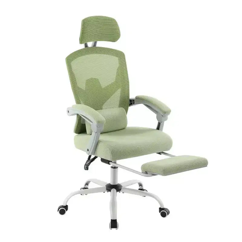 Sedia da ufficio ergonomica con poggiapiedi, schienale alto in rete, poggiatesta regolabile, 125 kg