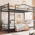 Letto a castello in metallo "Twin Over Twin", 180 kg di portata, con ringhiera di sicurezza, design salvaspazio, non richiede la rete, montaggio facile, letto silenzioso per bambini