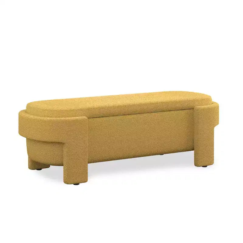 Panca Contenitore Rivestita in Lino con Ampio Vano Nascosto, Comoda Seduta Imbottita in Schiuma per Camera da Letto, Soggiorno