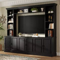 Wall Unit Entertainment Center with Bookshelf for 70 TV, Media Console Table with Bridge, TV Stand with Adjustable Shelf