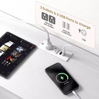 Cassettiera a 12 cassetti per TV da 65 70 75 pollici, mobile extra lungo da 63" W, bianco, per camera da letto con luci LED e prese di corrente, cassetti in tessuto per armadio