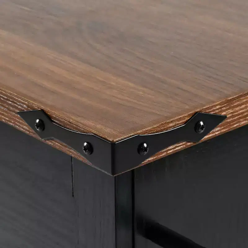 Isola da Cucina in Stile Rustico con Presa Elettrica, Isola da Cucina Contenitore con Anta a Ribalta, Carrello da Cucina su Ruote con Scaffale Interno