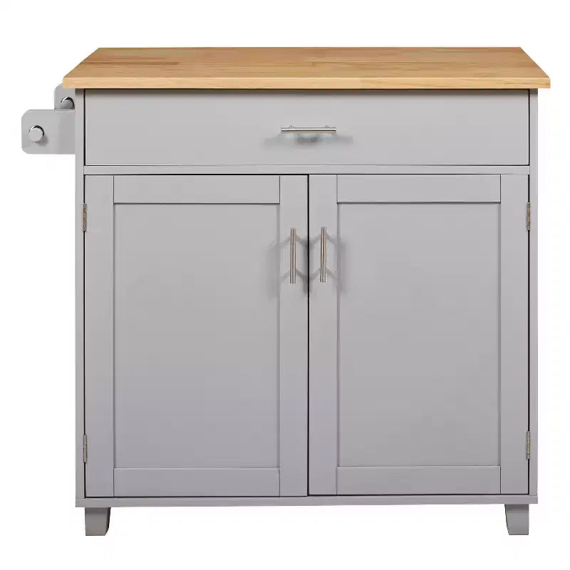 Isola da Cucina con Ruote e Ripiani, Carrello da Cucina con Ruote e Scaffale Regolabile, Carrello da Cucina con Piano in Legno e Scaffalatura
