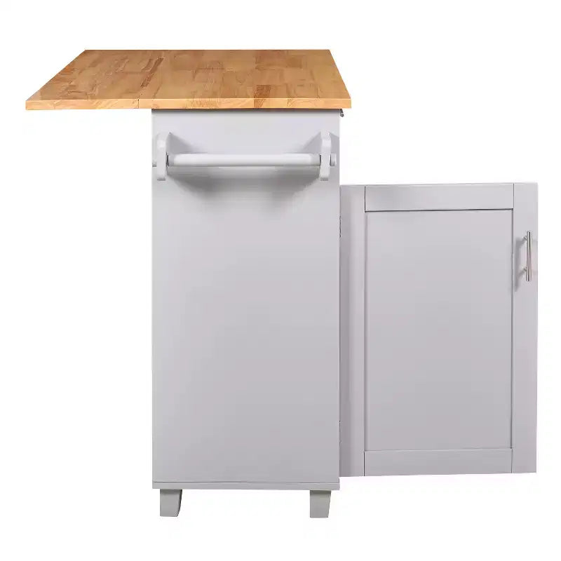 Isola da Cucina con Ruote e Ripiani, Carrello da Cucina con Ruote e Scaffale Regolabile, Carrello da Cucina con Piano in Legno e Scaffalatura