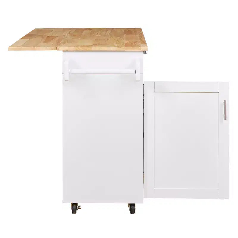 Isola da Cucina con Ruote e Ripiani, Carrello da Cucina con Ruote e Scaffale Regolabile, Carrello da Cucina con Piano in Legno e Scaffalatura