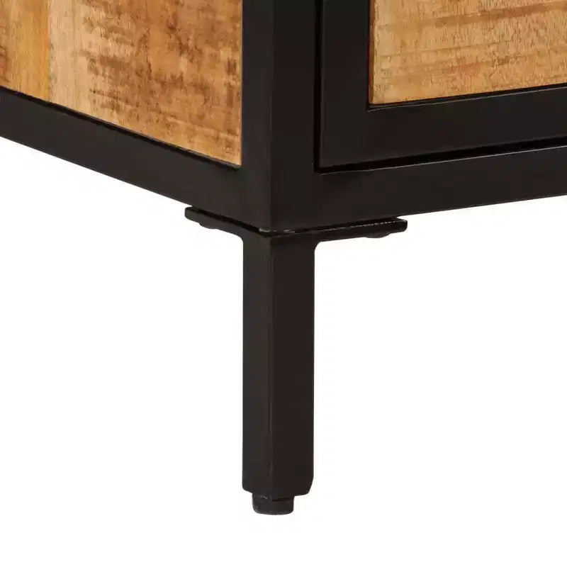 Comodino 40x30x52,5 cm Legno Massello di Mango Grezzo Naturale